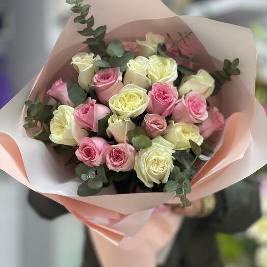 Pink and white roses