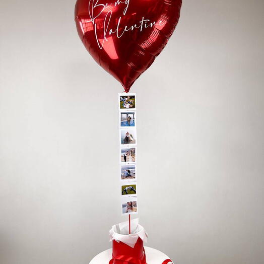 Fotoğraflı  kırmızı balon kutusu