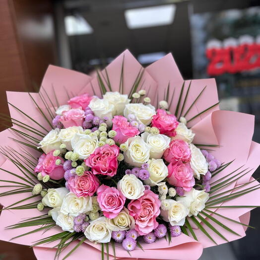 Lavya pink and white roses