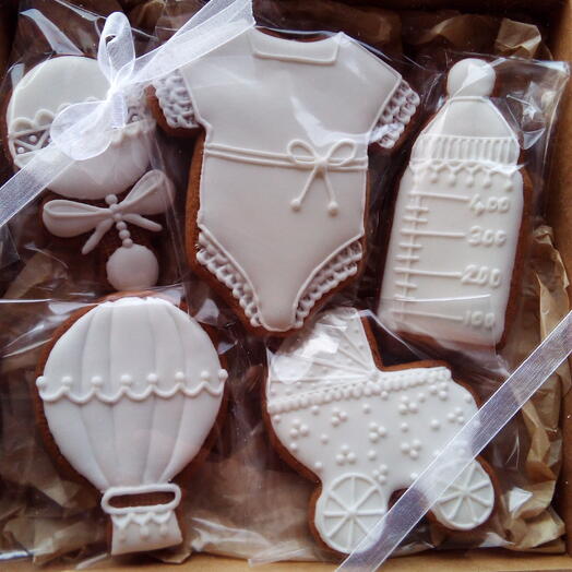 Spiced Royal icing Newborn-themed Cookies