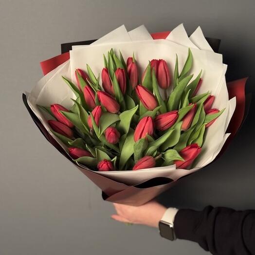 İthal Kırmızı Lale Buketi 25 Adet