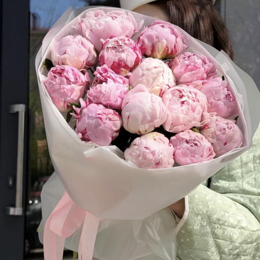 Mila peony pembe buket