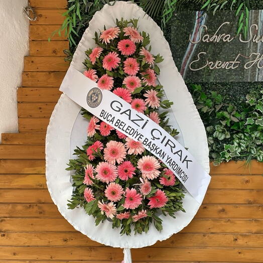 Pembe GERBERA Çelenk