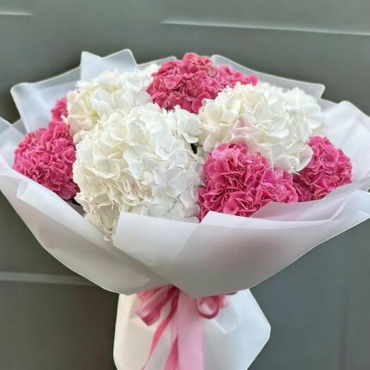 White pink hydrangea bouquet