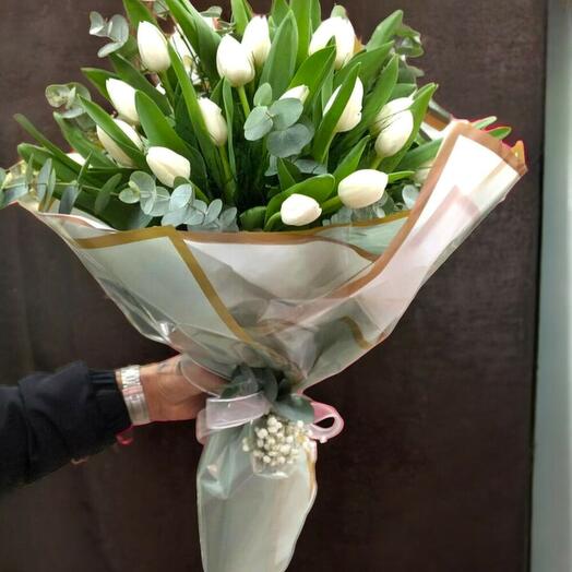 BEYAZ LALE BUKETİ " tulip bouquet "