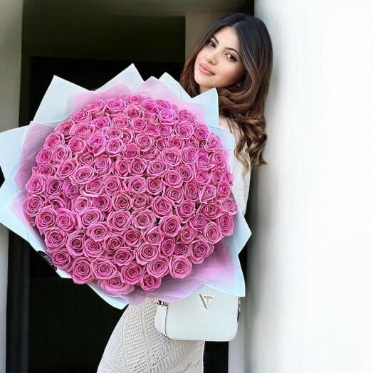 101 Pembe Gül Buketi