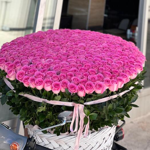 401 Pink Rose Basket