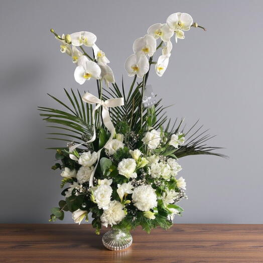 Beyaz Orkide Aranjmanı