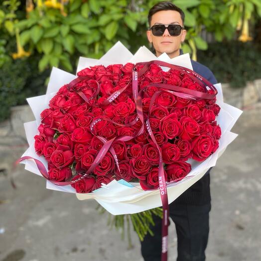 101 красная роза