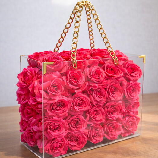 lux fuşya cam canta