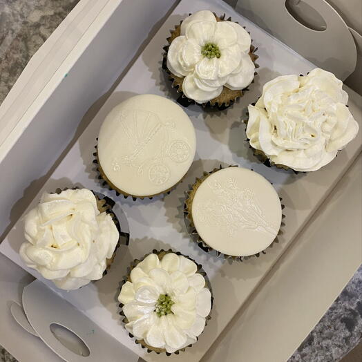 White Baby Cupcake - Beyaz Bebek Doğum Temalı Kapkek (6)