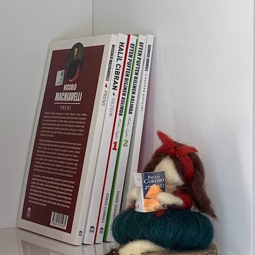 Kitap okuyan Keçe bebek