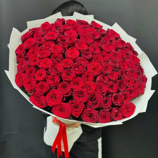 101 adet kirmizi Gul Buketi