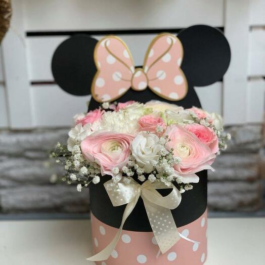 Mickey temalı Kutu çiçek