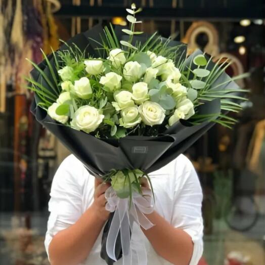 Premium Beyaz Gul Buketi