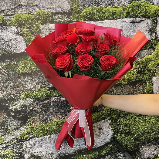 11 li Kırmızı Gul buketi
