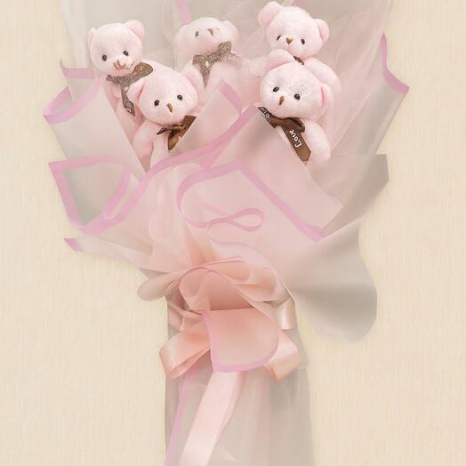 Pembe Peluş Ayıcık Buketi