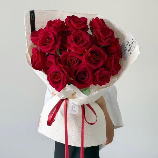 Kırmızı Kadife Gul Buketi (yapay)