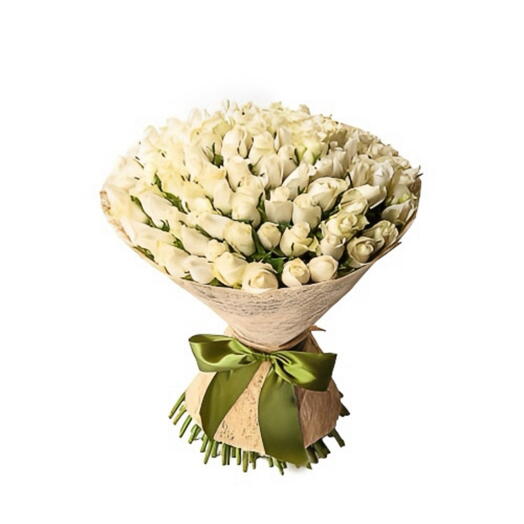 🌸 Premium Beyaz Gul Buketi 101