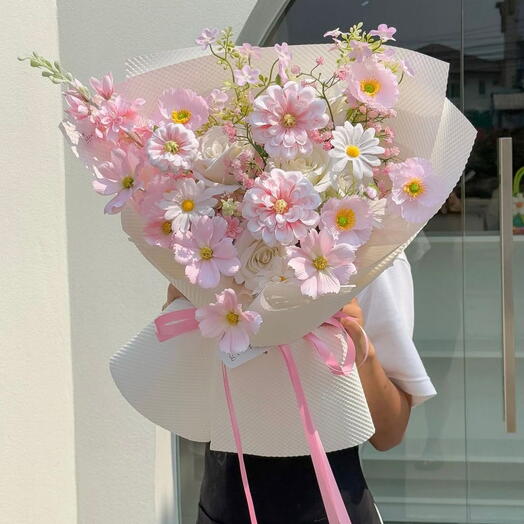 Pembe Bahar Buketi (yapay)