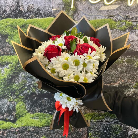 Point Flowers 5 Gul Papatya Buketi