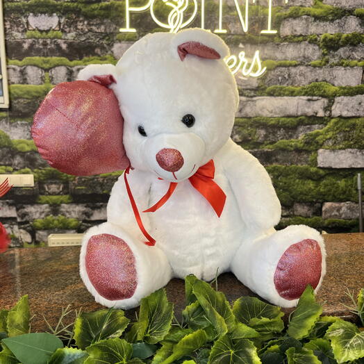 40CM BEYAZ KALPLİ AYICIK