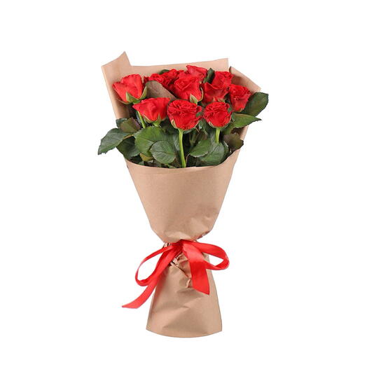 Kraft Ambalajda 11 li Gul Buketi