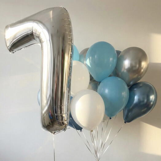 Набор шаров включает один цифровой шар и 15 гелиевых шаров.