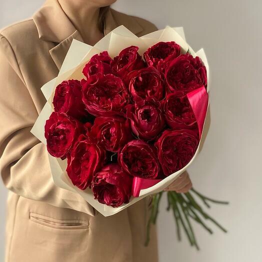 15 Kırmızı Şakayık Gulu – Luks Buket