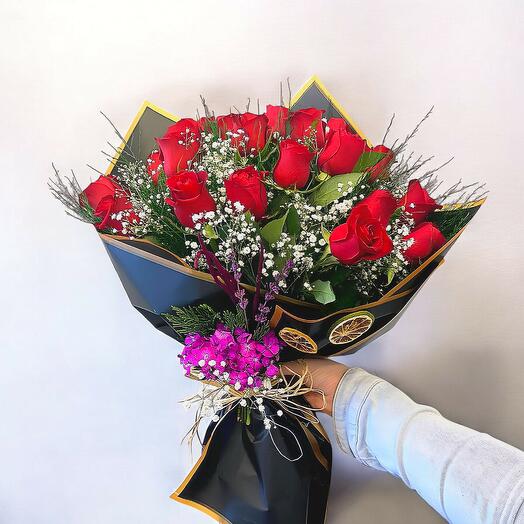 21 kırmızı gul buketi