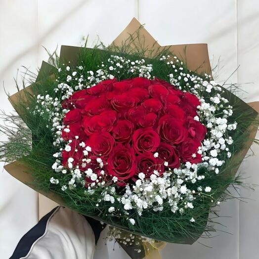 Ateş Kırmızı Gul Buketi