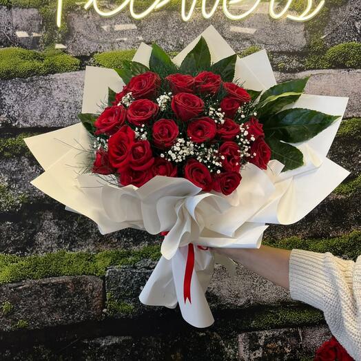 21 Li Kırmızı Gul Buketi