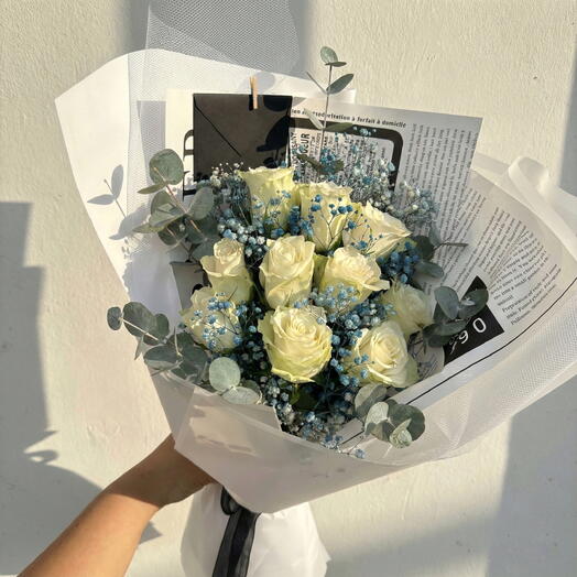 White and Blue Bouquet