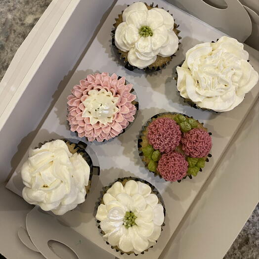 Pink   White Floral Cupcake - Pembe   Beyaz Çiçek Kapkek (6)