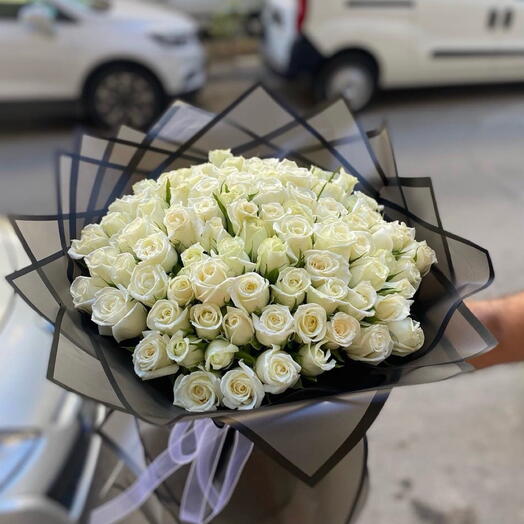 Beyaz gul buketi 101