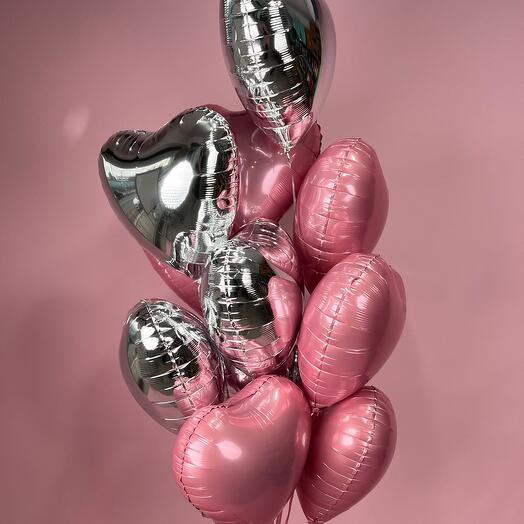 11 adet kalp şeklinde balon seti