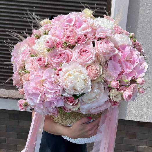Luxury Pastel Basket – Şakayık   Ortanca