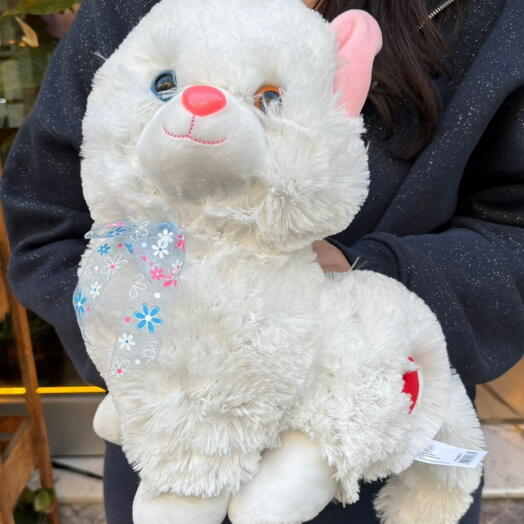 🐱🎀 Miyavlayan Sevimli Kedi Peluş Oyuncak – 30 cm 🧸🔊