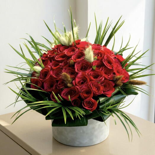 51 Kırmızı Gul Kutulu Aranjman