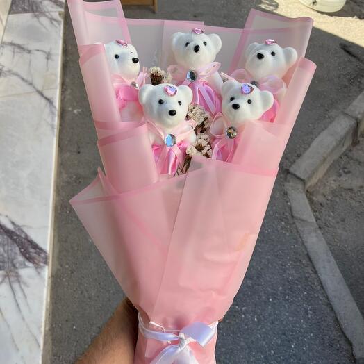 ORTA BOY PEMBE AYICIK BUKETİ