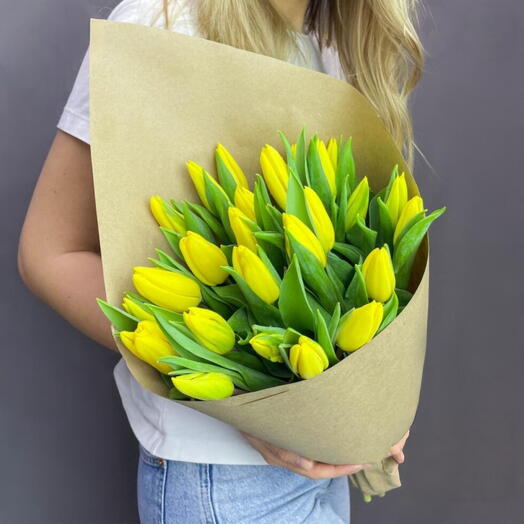 Lale buketi tupia yellow