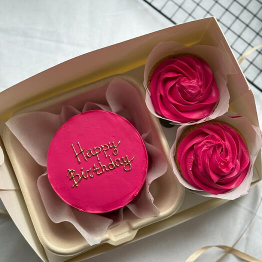 Bright Birthday Bento Cake   Cupcakes