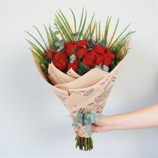 19 lu Kırmızı Gul Buketi