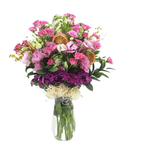 Pink Arbor Rose   Lisianthus