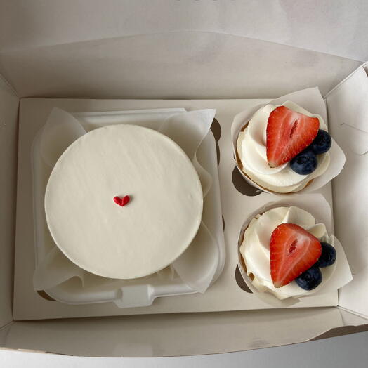 Minimal Love Bento Cake   Cupcakes Set