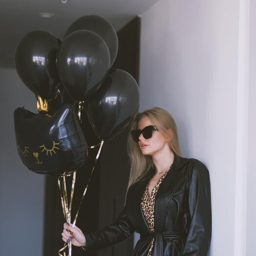 Siyah Kedi Balon Seti