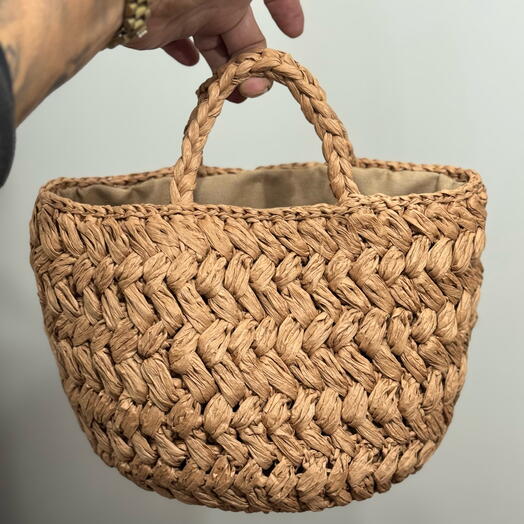 %100 el orgusu hasır çanta