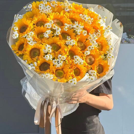 Papatya Aycicegi buketi (yapay)