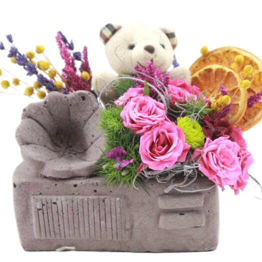 Cute Teddy Bear Pink Gul