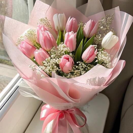 Pembe Masal Lale Buketi